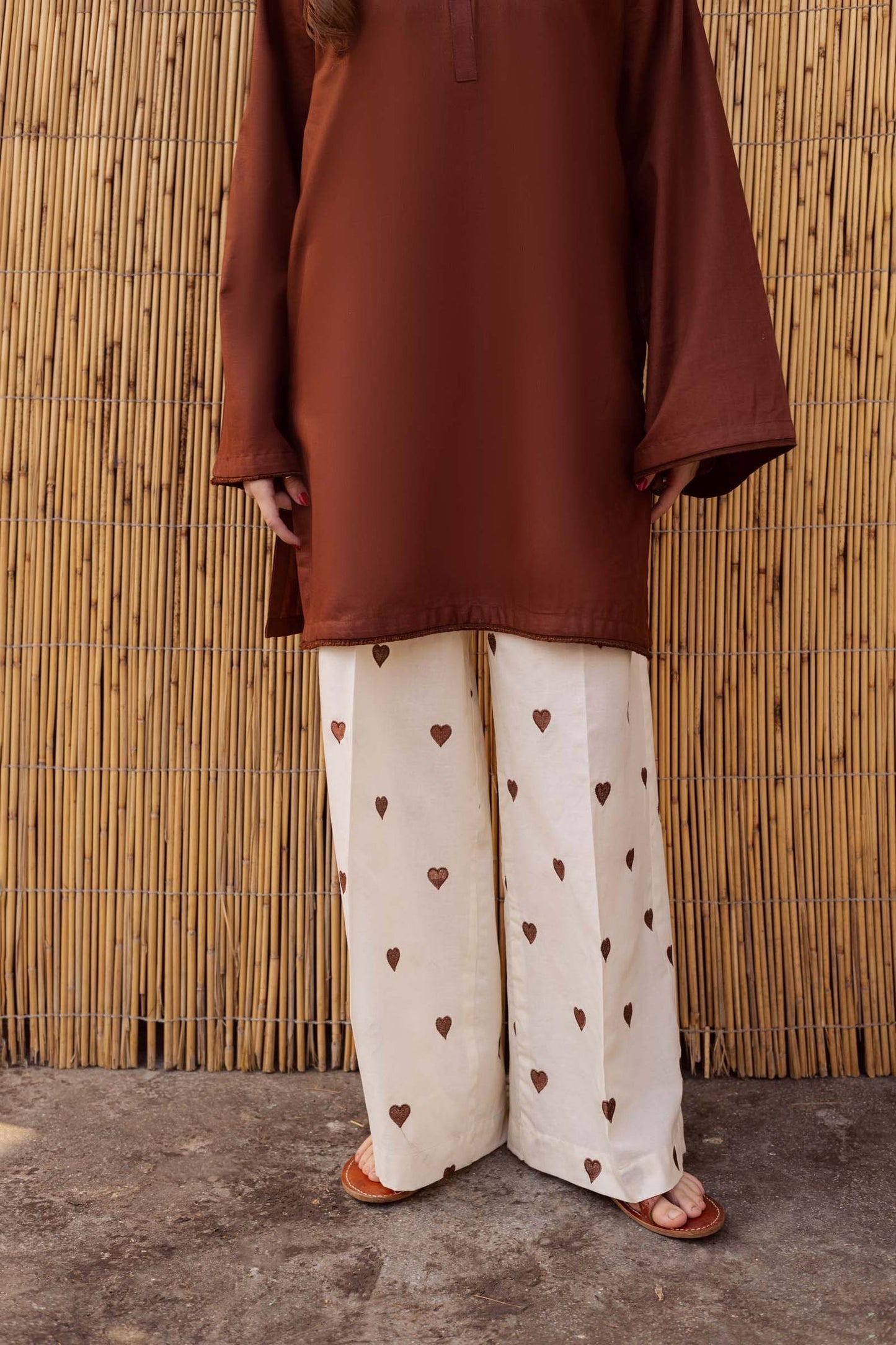 2PC Embroidered MSK 05 – Chocolate Brown