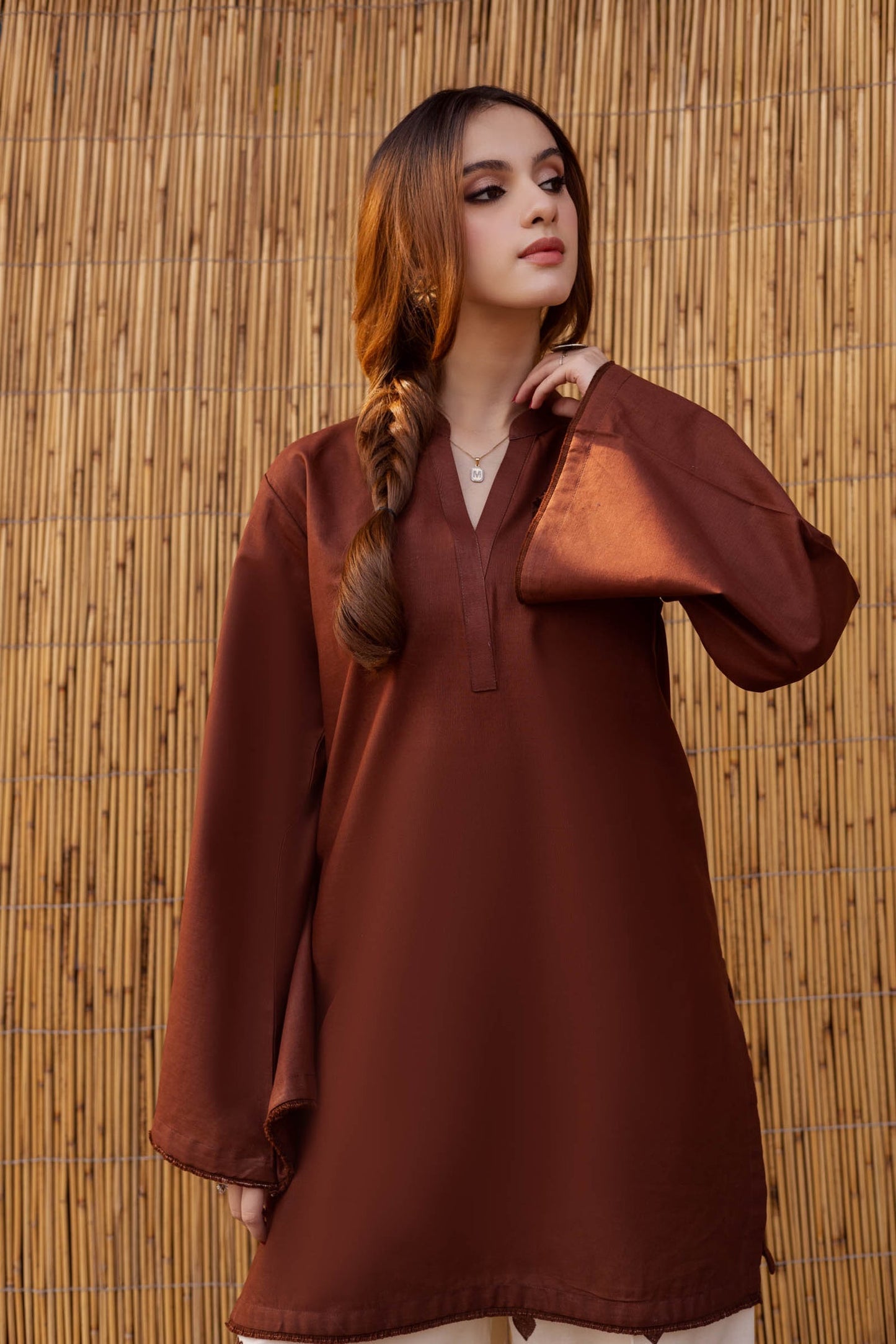 2PC Embroidered MSK 05 – Chocolate Brown