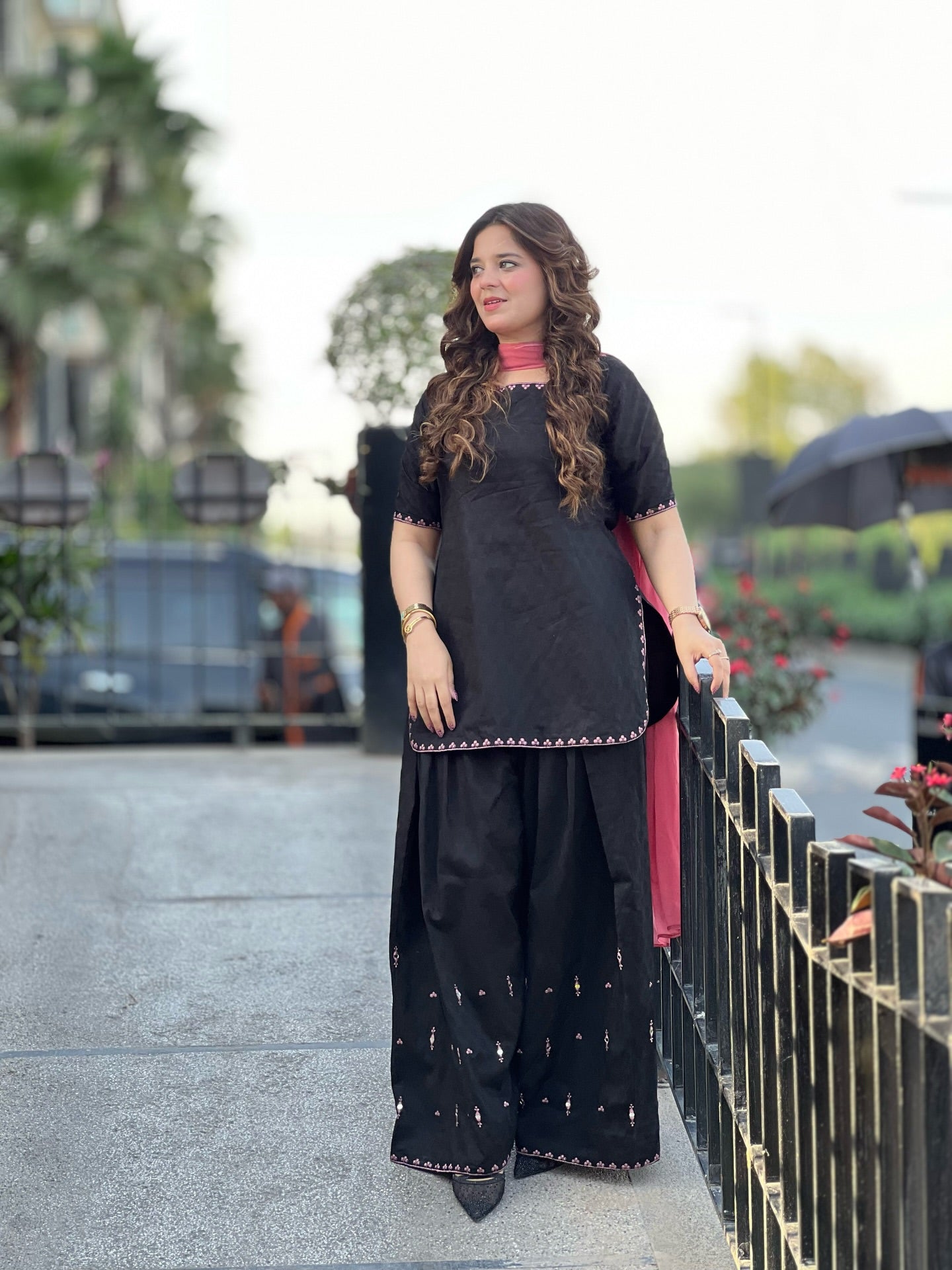 Embroidered 3 Piece Cotton Suit