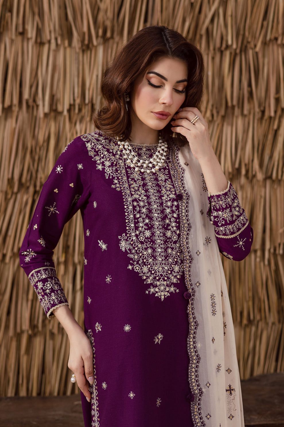 Solace 3Pc - Embroidered Dress